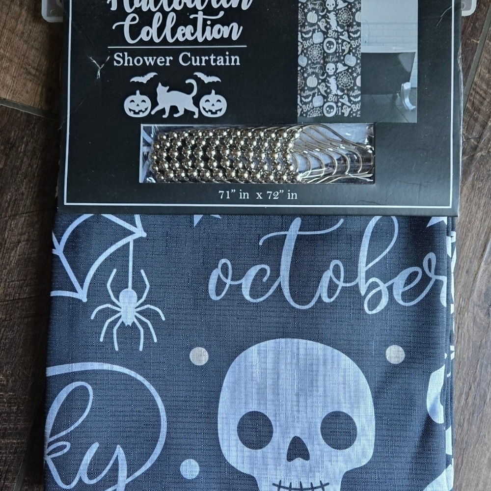 Skull Shower Curtain - Gray